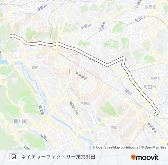 まちっこ：相原ルート（復路） Bus Line Map