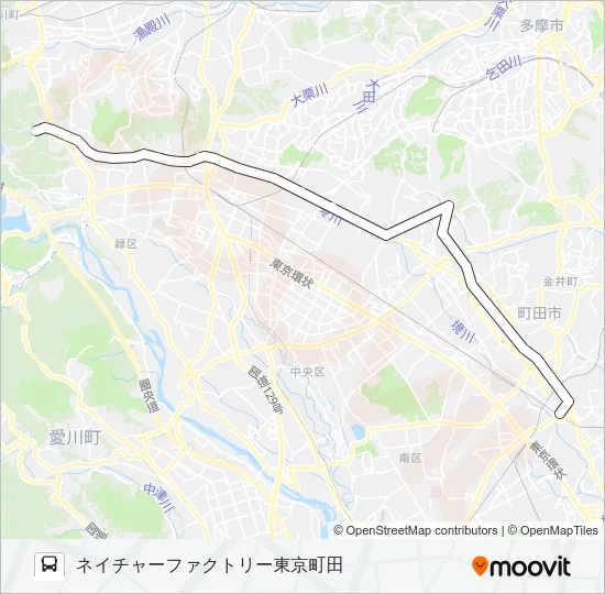 まちっこ：相原ルート（復路） バスの路線図