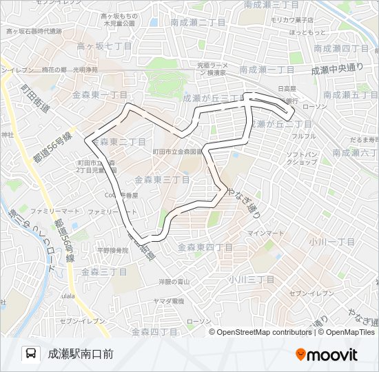 かわせみ号：わさび田公園前経由 Bus Line Map