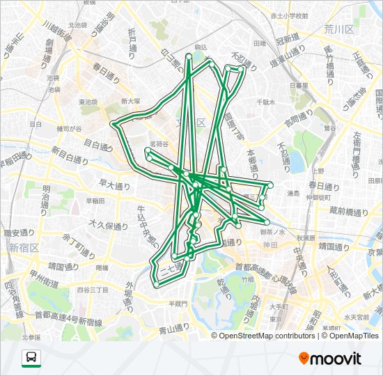 富士見・神保町ルート Bus Line Map