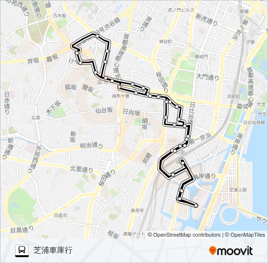 田町ルート Bus Line Map