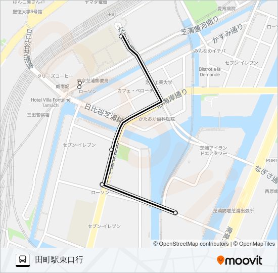 田町ルート Bus Line Map