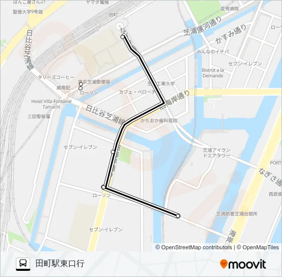 田町ルート Bus Line Map