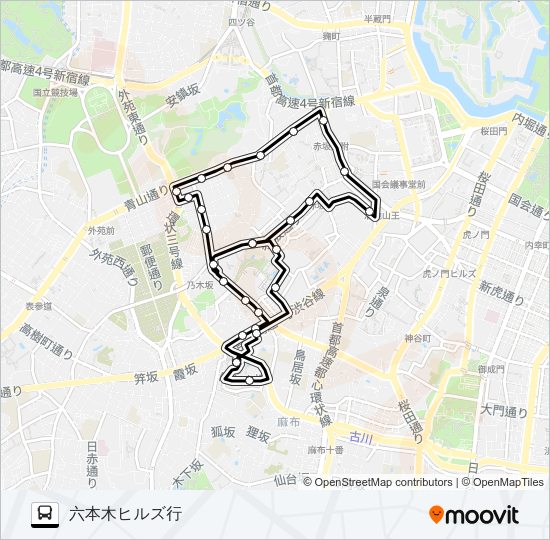 赤坂ルート Bus Line Map