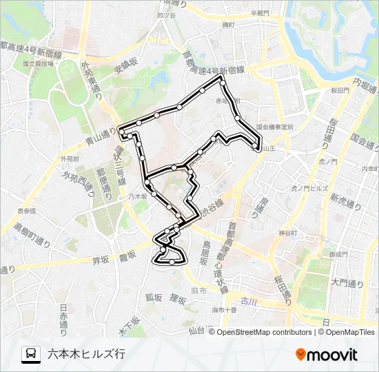 赤坂ルート Bus Line Map