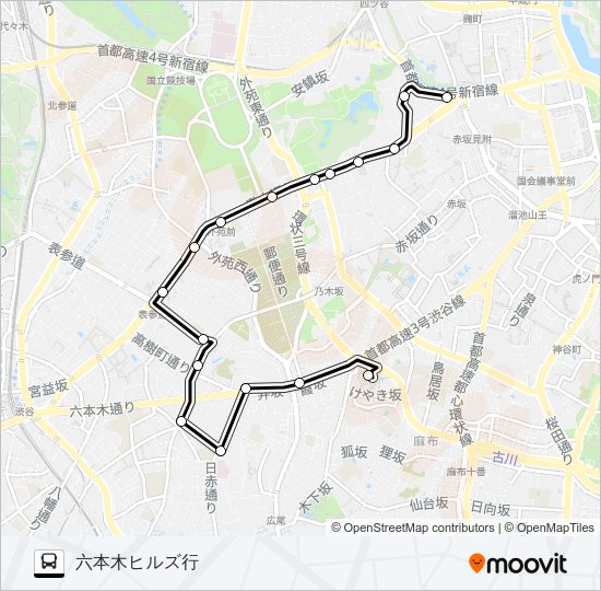 青山ルート Bus Line Map