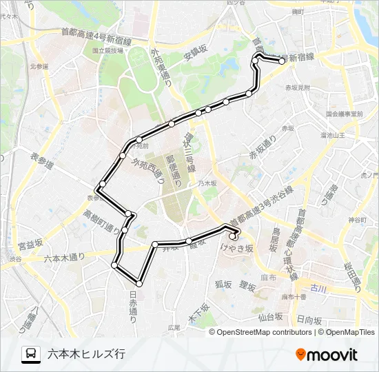 青山ルート Bus Line Map
