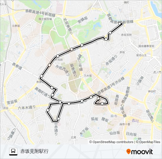 青山ルート Bus Line Map
