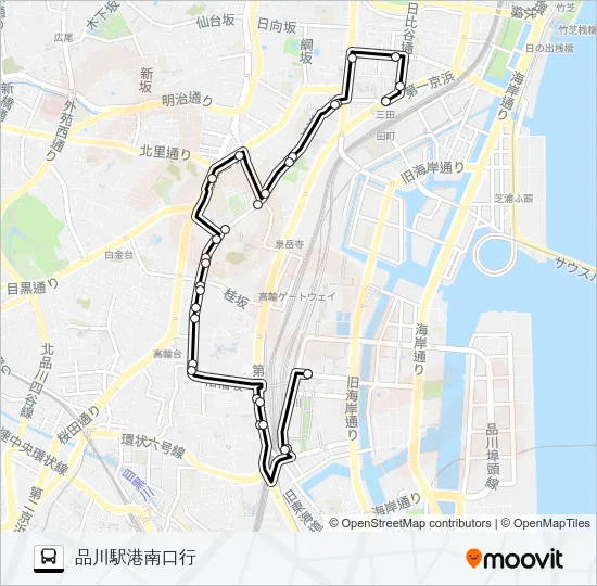 高輪ルート Bus Line Map