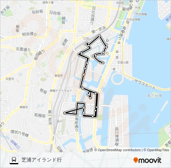 芝浦港南ルート Bus Line Map