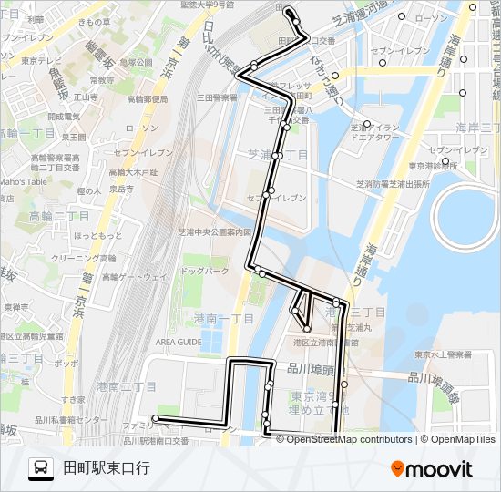 芝浦港南ルート Bus Line Map