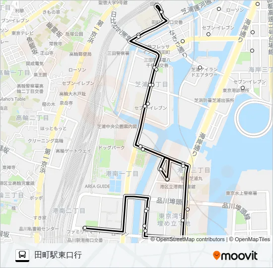 芝浦港南ルート Bus Line Map
