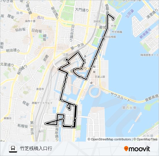 芝浦港南ルート Bus Line Map
