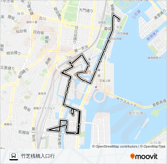 芝浦港南ルート Bus Line Map