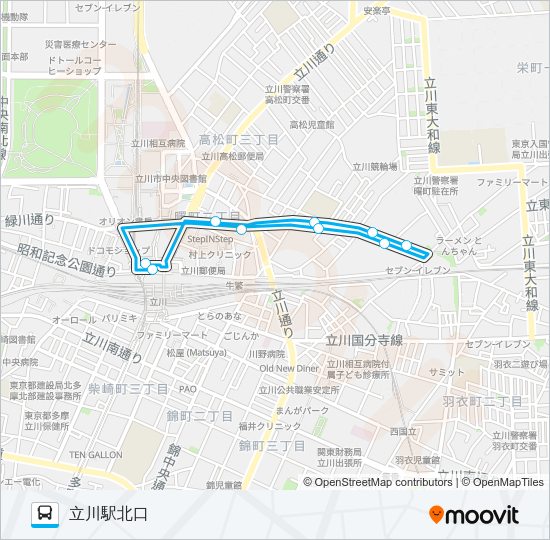 くるりんバス　曙支線 Bus Line Map