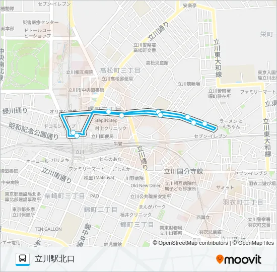 くるりんバス　曙支線 バスの路線図