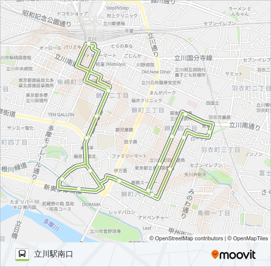 くるりんバス　錦ルート Bus Line Map