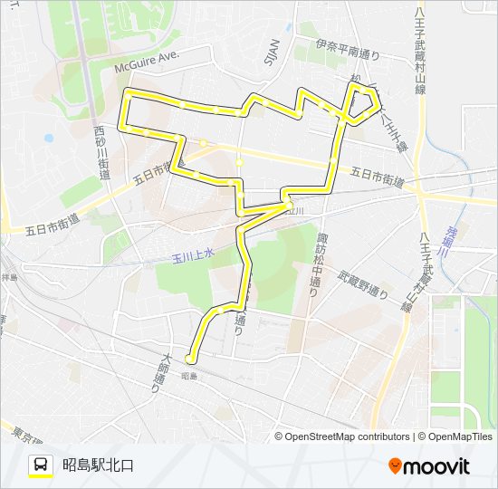 くるりんバス　西砂ルート Bus Line Map