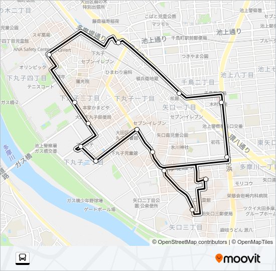 たまちゃん Bus Line Map