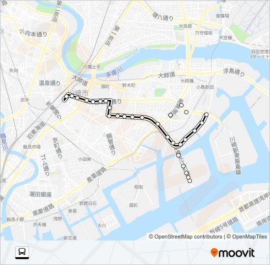 川１０ Bus Line Map