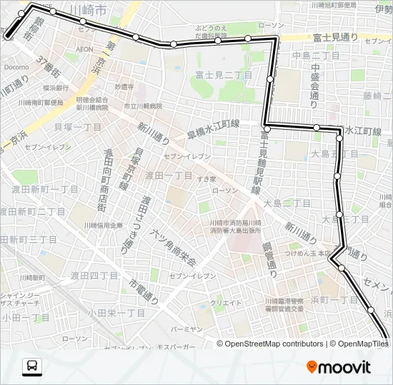 川１３ バスの路線図