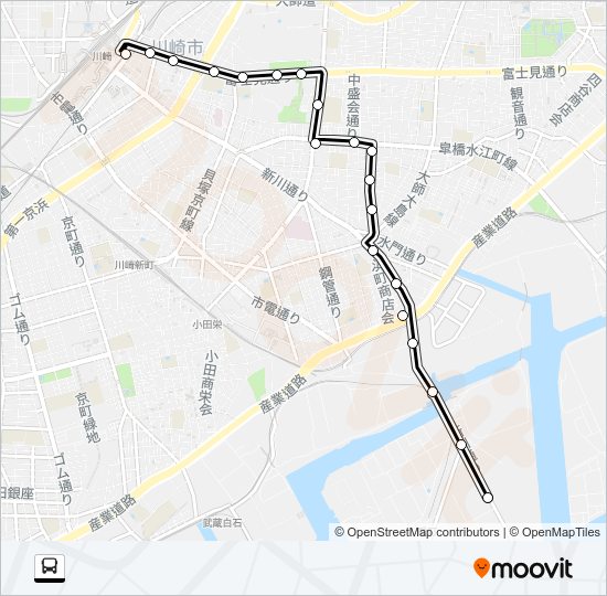 川１３ Bus Line Map