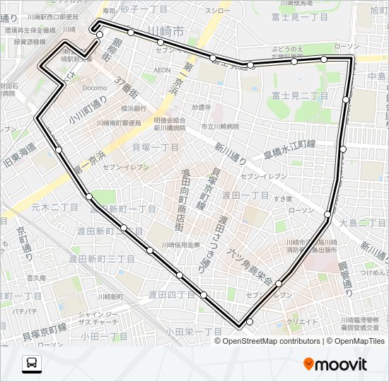 川１５ Bus Line Map