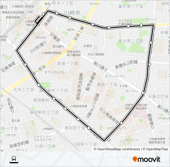 川１５ Bus Line Map