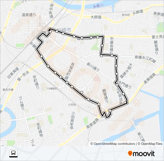 川１７ Bus Line Map