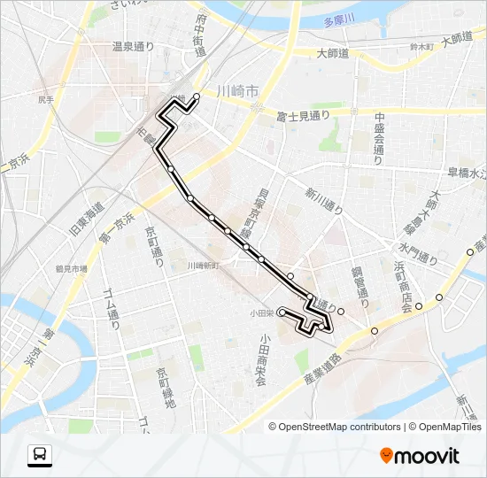 川４０ バスの路線図