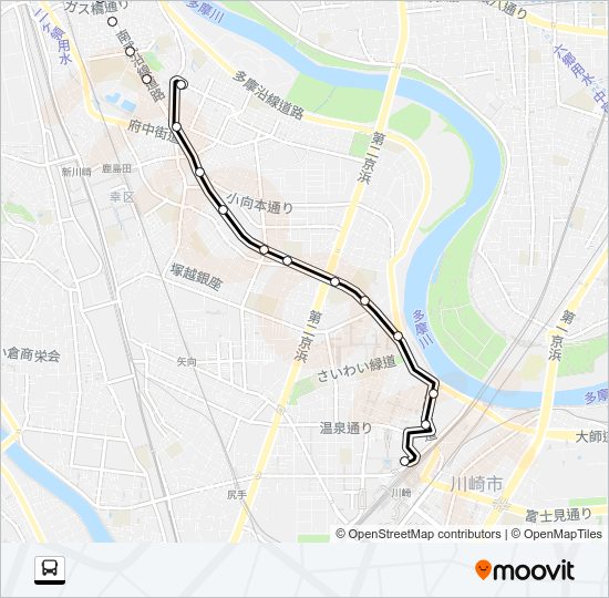 川７１ Bus Line Map