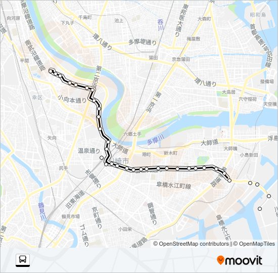 川７３ Bus Line Map