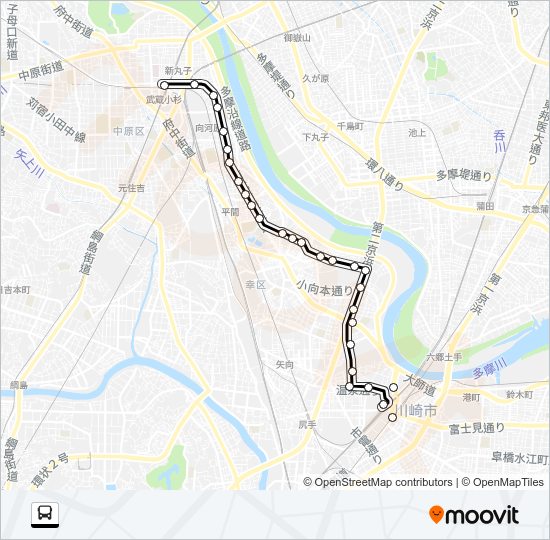 川７４ Bus Line Map