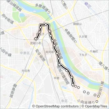 川７４ Bus Line Map