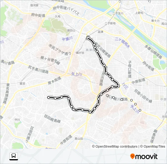 溝２１ バスの路線図