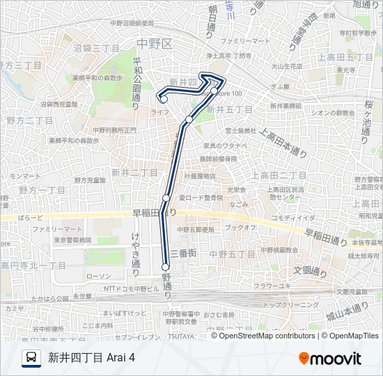 中91 バスの路線図