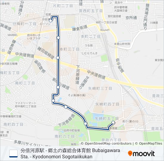 分52 bus Line Map