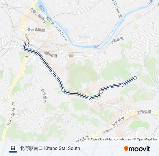 北21 バスの路線図