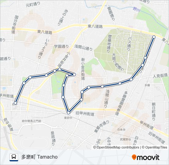 多磨町 の路線図