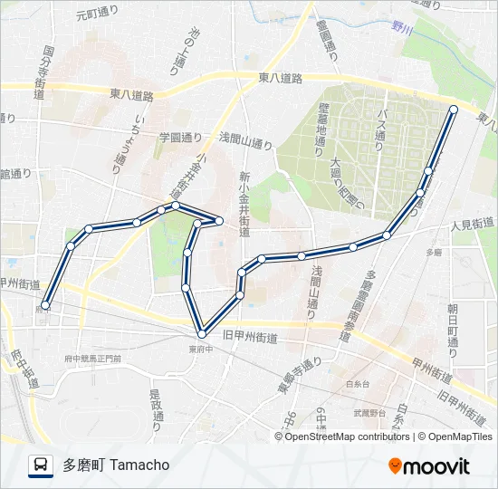 多磨町  Line Map
