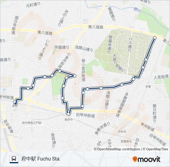 多磨町  Line Map