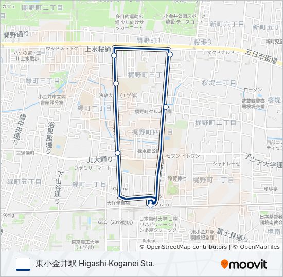 東01 バスの路線図