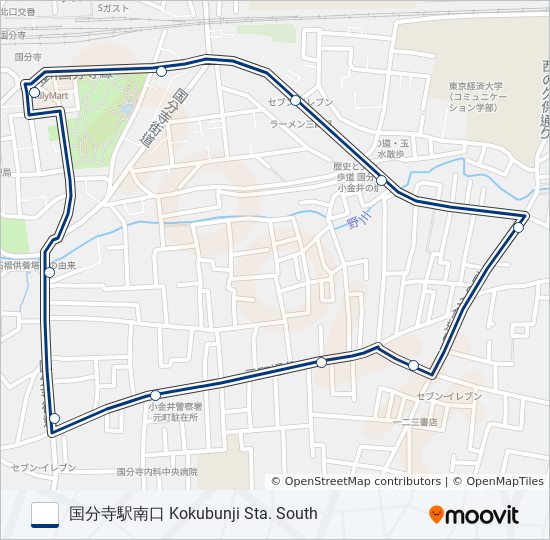 東元町 バスの路線図