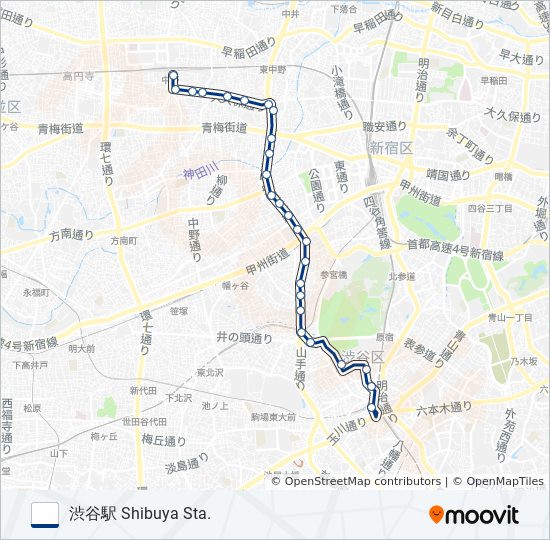 渋64 bus Line Map