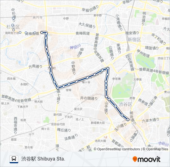 渋66 bus Line Map