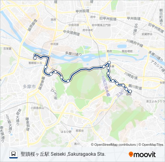 稲22ルート スケジュール 停車地 地図 聖蹟桜ヶ丘駅