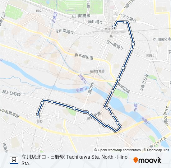 立66ルート スケジュール 停車地 地図 立川駅北口