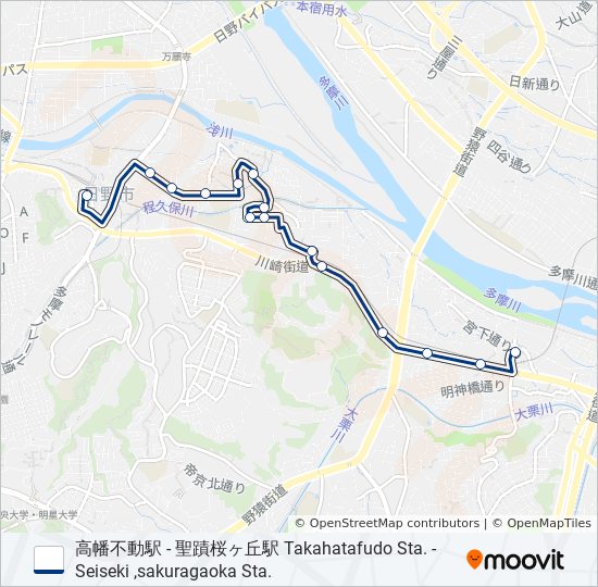 落川線 バスの路線図