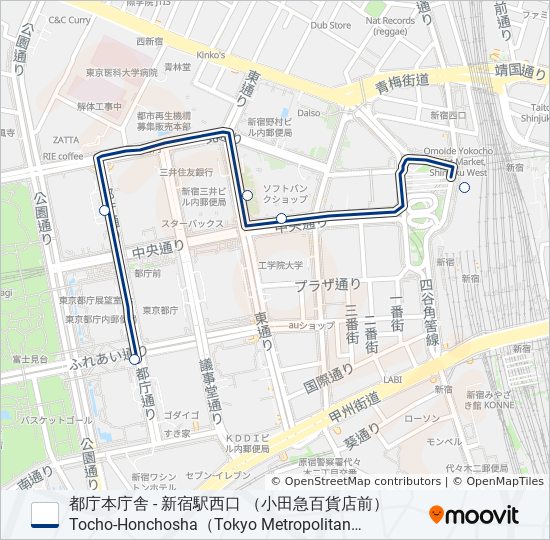 都庁出 バスの路線図