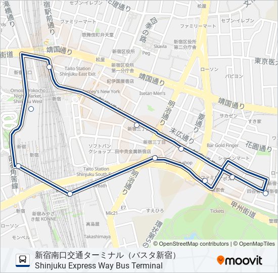 御苑-通 bus Line Map